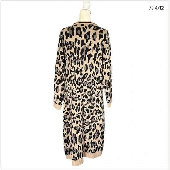 • Boston Proper Animal Print Cardigan • - Picture 5 of 8